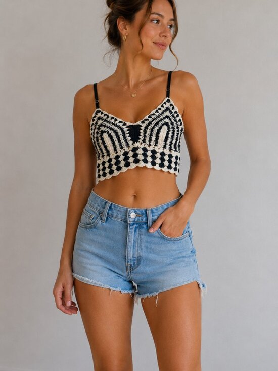 Bog Collective Tops - B-O-G Collective Crochet Knit Bralette Tank Top Size M